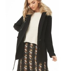 Faux fur peacoat